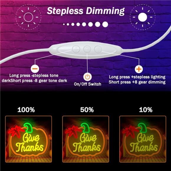 BRAND NEW Thanksgiving Neon Sign Pumpkin Neon Sign - Picture 6 of 8